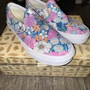 Vans Vibrant Pink and Blue Slip-Ons Sport Low Shoe en Bambino Honeysuckle Pink / Blue / Gum  main image 4